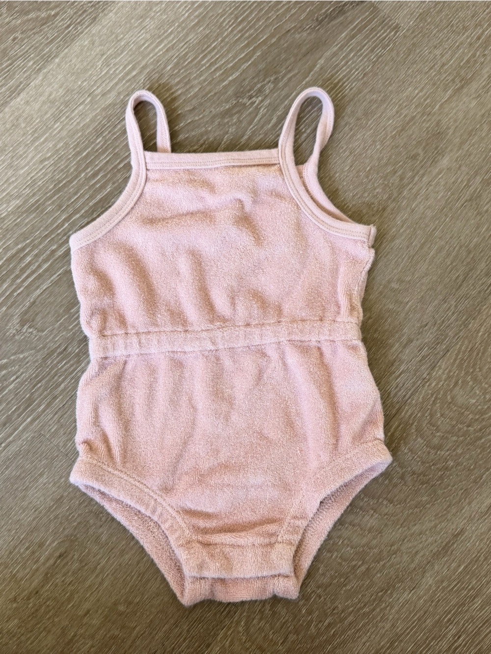 Quincy Mae Light Pink Terry Tank Bodysuit